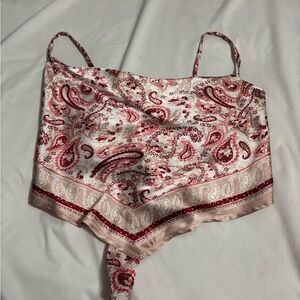 Japna Red and Cream Paisley Bandeau